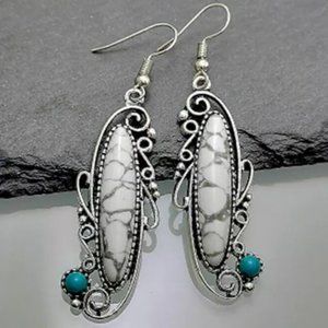 Silver Boho Tourmaline Earrings